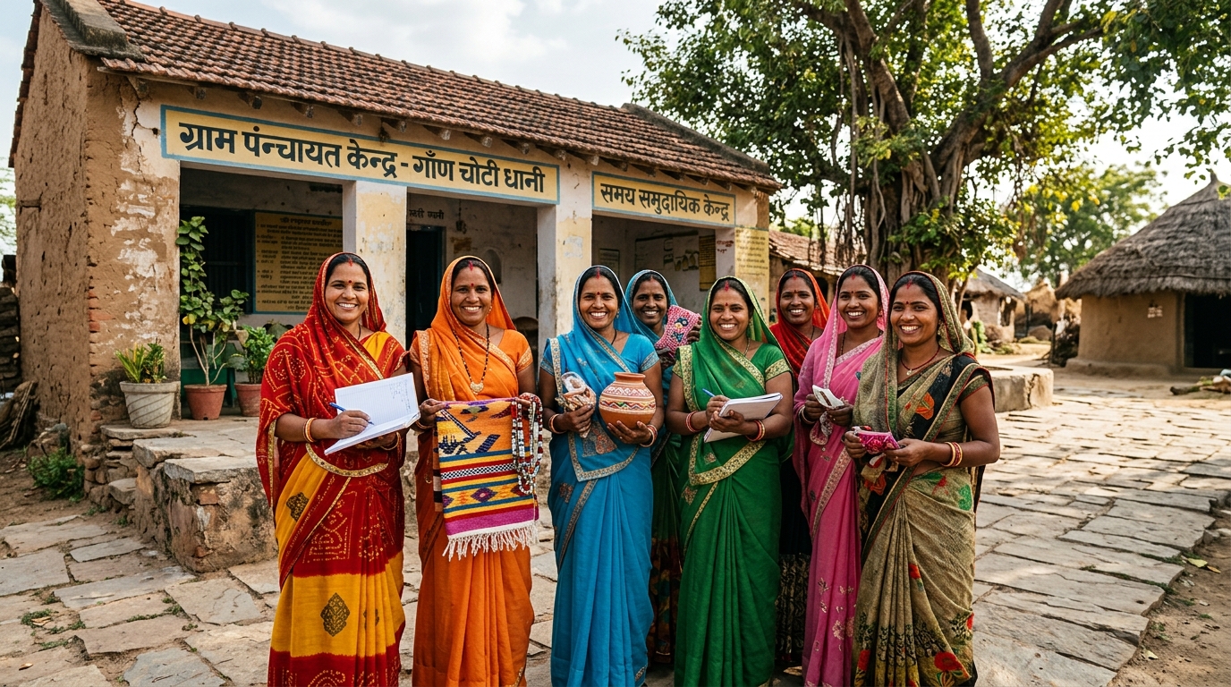 Empowered rural women leaders in village center
